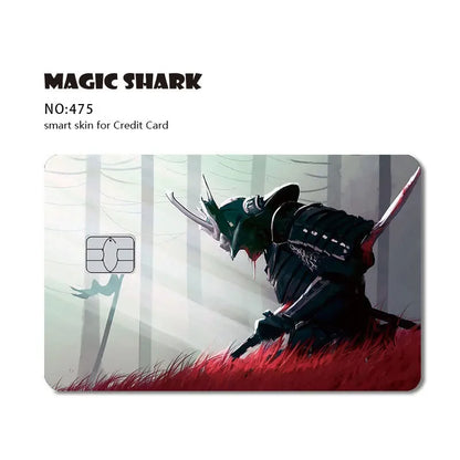 Magic Shark Cartoon Rabbit Warrior Flower Anime Chocolate PVC Sticker Film Skin Cover for Debit Credit Card