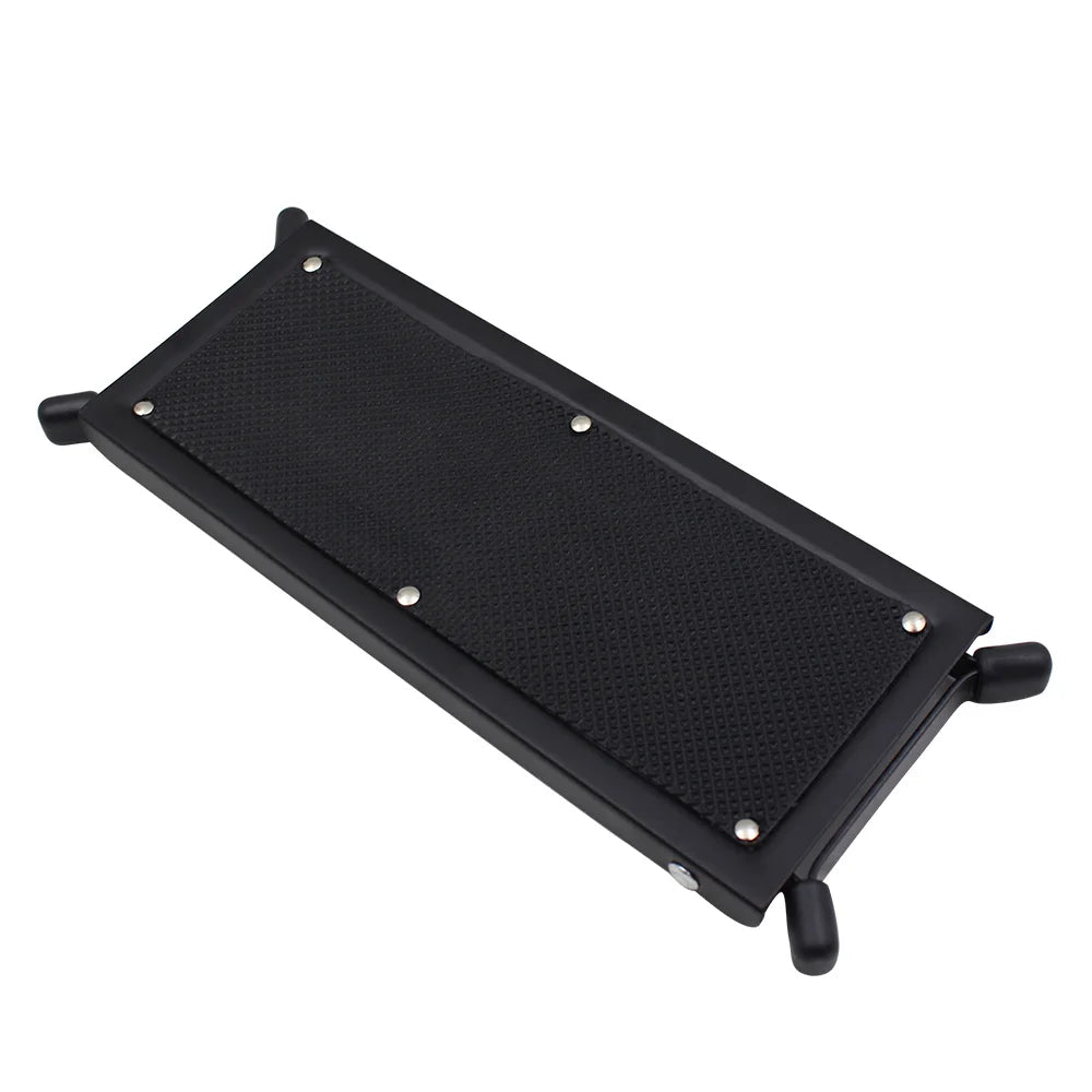 Guitar Foot Stool 4 Position Height Adjustable Foldable Guitar Pedal Foot Rest Step Footstool Black for Guitar Pedal Accessories