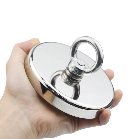 Super Strong Neodymium Fishing magnet Hooks N52 Heavy Duty magnet with Countersunk Hole Eyebolt 16-42mm Salvage Searcher Magnets