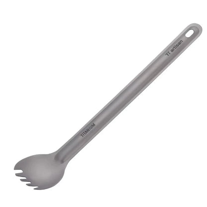 Tiartisan Titanium Long Handle Spork Spoon Cutlery Ultralight Tableware Outdoors Portable Dinnerware Camping Equipment