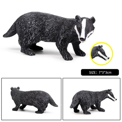 Oenux Forest Wild Animals Badger Brock Tapirus indicus Beaver Anteater Action Figures Model PVC Collection Education Kid Toy