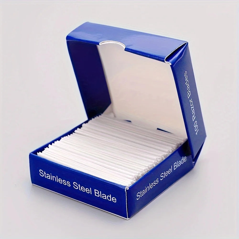 100PCS Single-Sided Razor Blades - Stainless Steel Safety Razors for Men, Barber-Grade Shaving Tools