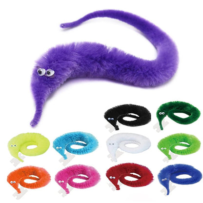 Magic Tricks Twisty Worm Magic Toys Party Favors Fuzzy Worm On A String Christmas Halloween Wizard Strange Trick Toys For Kids