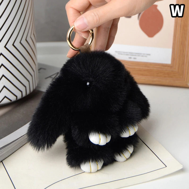15cm Gifts Rabbit Fur Keychain Women Bag Car Key chain Pendant Decoration Jewelry Bags Hangings Accessories