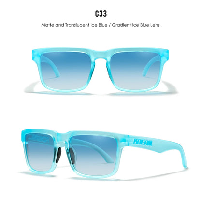 KDEAM Men's Polarized Sunglasses Square Casual Outdoors Sun Glasses Women Unisex Sunglass For Couple With Zipper Case