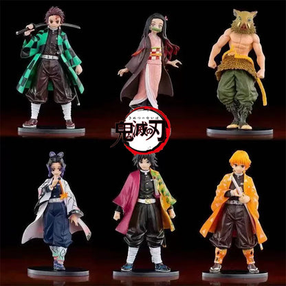 Anime Figure Kamado Tanjirou Nezuko Demon Slayer Figure Action Figures PVC Model Toys Zenitsu Figurine Inosuke Kimetsu No Yaiba