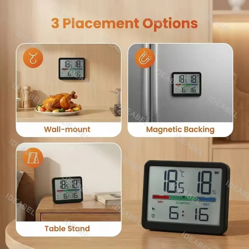 LCD Digital Thermometer Hygrometer Indoor Room Electronic Temperature Humidity Meter Sensor Gauge Weather Station For Home ﻿