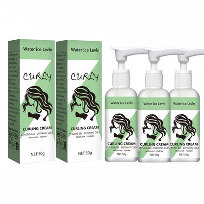 Water Ice Levin Curling Cream: Your Answer to Dry, Unruly Hair. Transform Frizz into Defined, Hydrated, and Bouncy Curls.