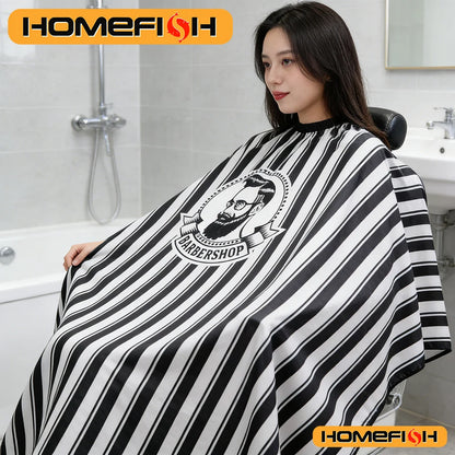 Non-Stick Striped Adult Hair Cutting Cloth - Oil-Resistant Apron for Hair Salon Hairstylists