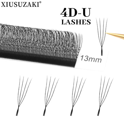 XIUSUZAKI  U-Shaped YY 3D 4D 5D Eyelash Extensions New Style U Lashes Extension Mink Premade Volume Fans Individual False Lashes