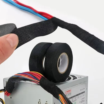Heat-Resistant Electrical Tape Waterproof Cable Organizer Fabric Cloth Wrap Insulation Auto Wiring Harness Adhesive Bundling Tap