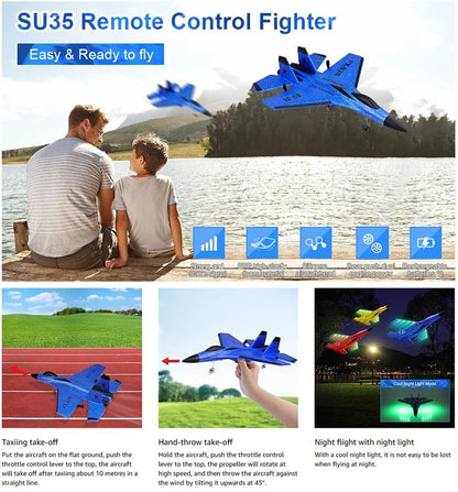 RC Foam Aircraft SU-35 Plane 2.4G Radio Control Glider Remote Control Fighter Plane Glider Airplane Foam Boys Toys for Children