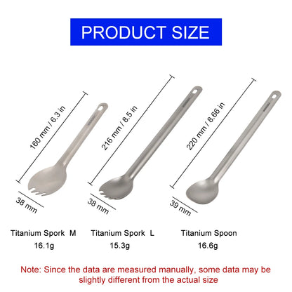 Widesea Camping Titanium Spork  Spoon Outdoor Lightweight Fork Tableware Portable Picnic Hiking Travelling Ultralight Dinnerware