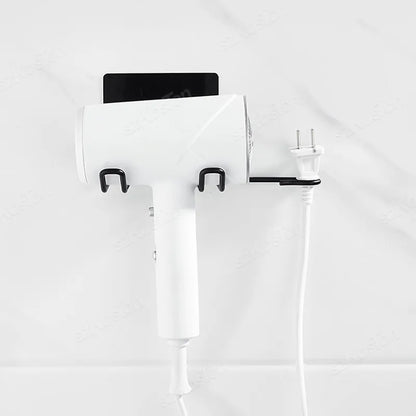 Hair Dryer Bracket Wall Mounted Hair Dryer Bracket Washroom Accessories Self-adhesive Home Storage Rack Bathroom Accessories