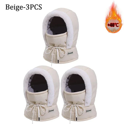 Cold Weather Thermal Balaclava Scarf Winter Windproof Hood Hat Plush Neck Warmer Ski Face Mask for Outdoor Activities