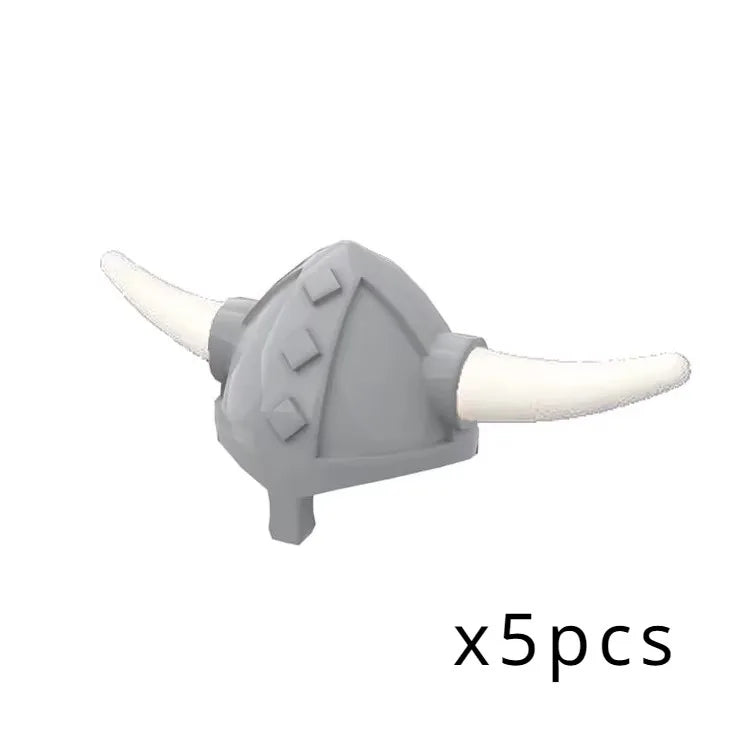 Viking Pirate Age Bullhorn Hat Medieval Knight Roman Warrior Soldier Helmet Action Figures Building Blocks Toys For Children