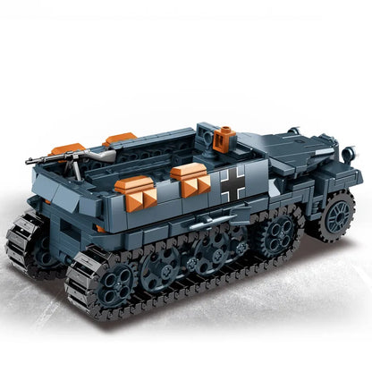 World War 2 WW2 Army Military Soldiers Armor Halftrack Main Station Tank Building Blocks Bricks Model DIY Assembly Toys For Kids