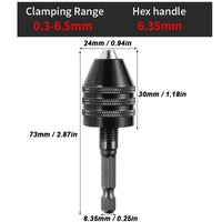 0.3mm to 6.5mm