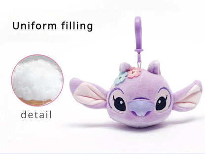 Hot Kawaii Disney Stitch Angel Plush Stuffed Toys Purple Anime Lilo&Stitch Doll Cute Keychain Pendant Birthday Gift For Kid Girl