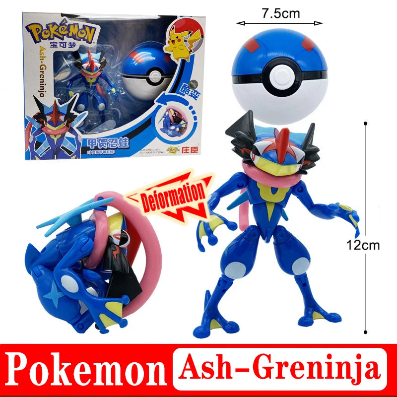 18 Styles Pokemon Anime Deformation Figures Pikachu Eevee Mewtwo Greninja Pokeball Figure Pet Action Model Toys Kids Gifts Toys