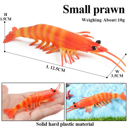 Oenux Ocean Animals Simulation Tiger Prawn Crayfish Shrimp Sea Life Model Figurines Action Figures Collection Toys For Kids Gift