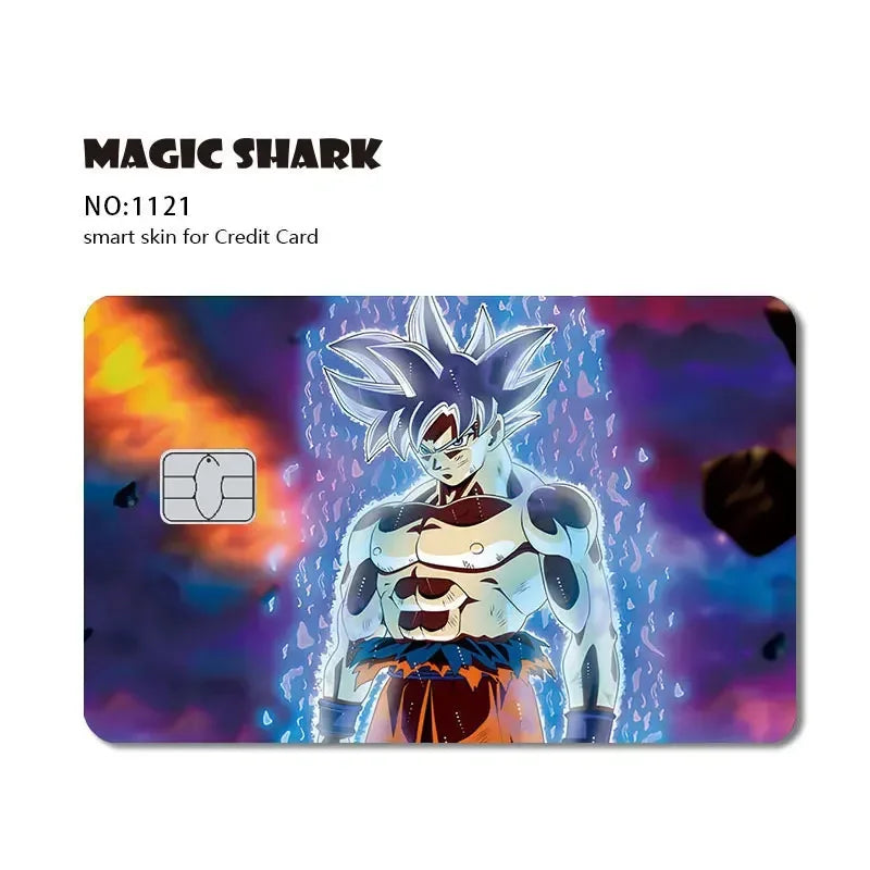 100% New Anime Goku Vegeta Super Saiyan 3M Front Film Skin Sticker Cover for Debit Credit Card