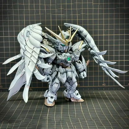 Gl Mgsd Wing Zero Ew Snow White Version Angel Feather Drop Mech Assembly Model Kit Action Figure Decoration Doll Boy Toy Gift