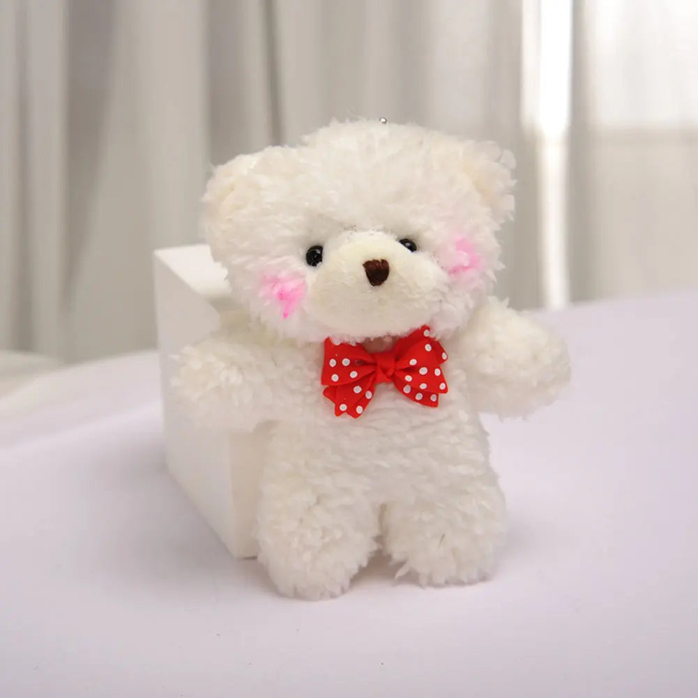 12cm Cute Bear Plush Keyring Pendant Soft Stuffed Plush Keychain Toy Backpack Pendant Birthday Gifts for Children