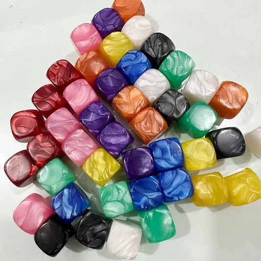 10pcs/set  Pearl Pattern Round Dice Blank Dice DIY Game Accessories