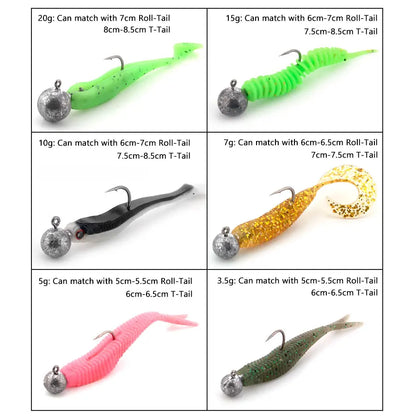 WODJYJ 1g 2g 3g 4g 5g 7g 8g 10g 14g 20g 28g jig head hook for fishing tackle ,rig soft worm hook crank lure bait hook