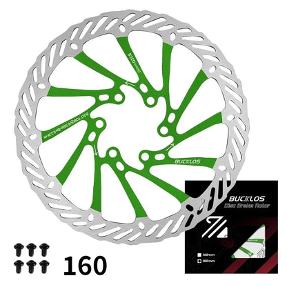 BUCKLOS Ultralight MTB Bike Hydraulic Disc Brake Rotor 160/180/203mm Mountain Road Racing Bicycle Brake Disc with 6 Free Bolts