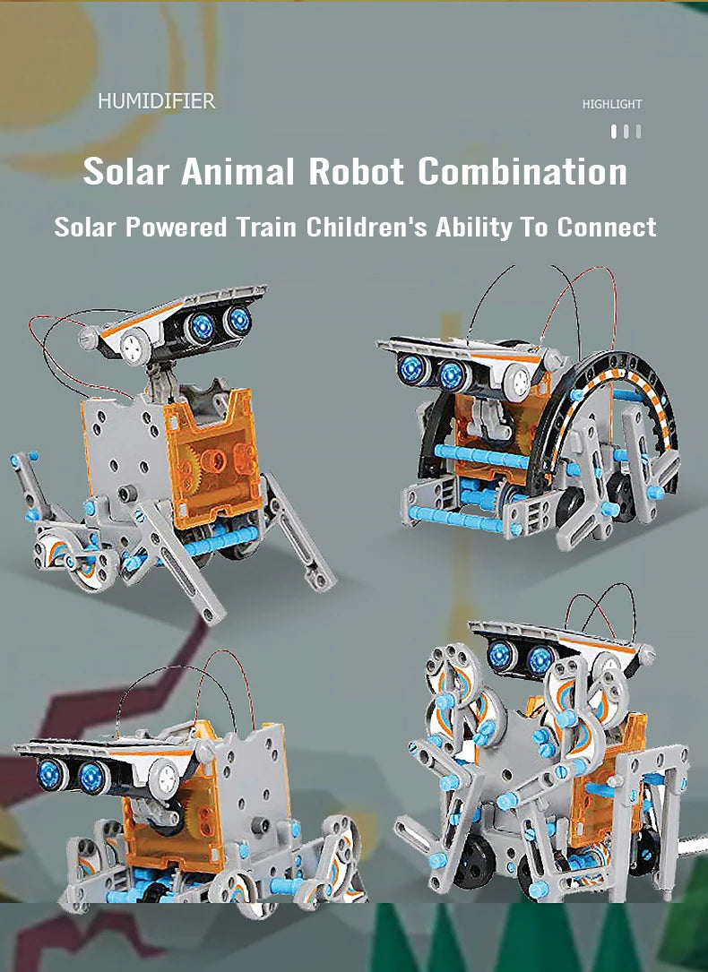 12 in 1 Science Experiment Solar Robot Toy DIY Building Powered Learning Tool Education Robots Technological Gadgets Kit for Kid