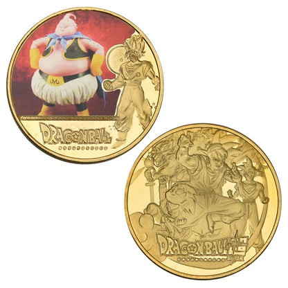 Dragon Ball Gold Plated Gold Coin Son Goku Vegeta Commemorative Coins Children Classic Anime Peripherals Collection Toy Souvenir