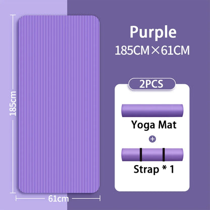 8mm NBR Yoga Mat Anti Slip Thickened Style for Beginners, Home Yoga Mat for Sports, Dance, Fitness Floor Mat Equipment