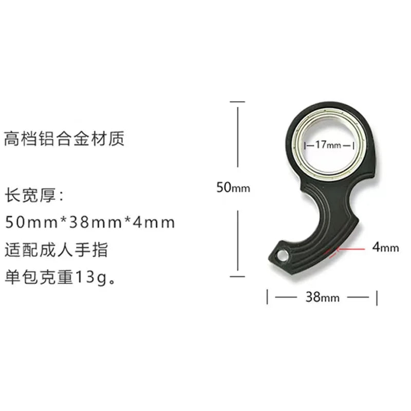 Keychain Metal Fidget Spinner Stress Toy Fingertip Keyring Finger Ring Relieve Anxiety Boredom Party Gift for Kid Adault