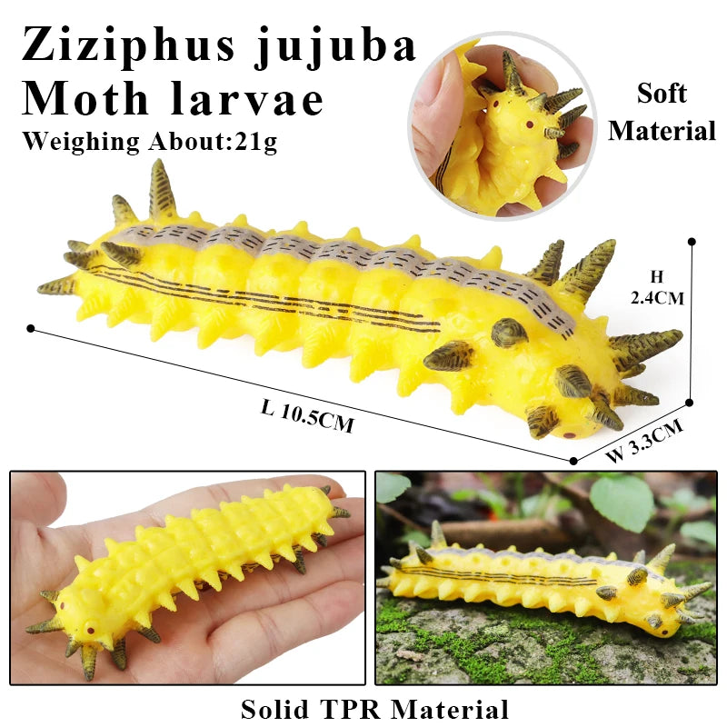 Oenux Soft Wild Insect Animal Model Caterpillar Lizard Snake Chameleon Gekko Action Figures TPR Halloween Trick Toy Kid Gift