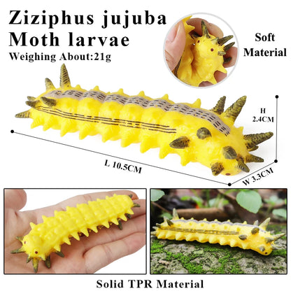 Oenux Soft Wild Insect Animal Model Caterpillar Lizard Snake Chameleon Gekko Action Figures TPR Halloween Trick Toy Kid Gift