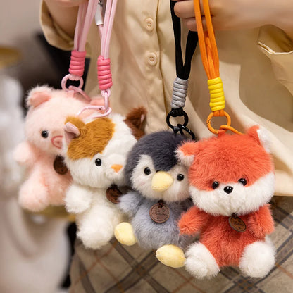 12 Styles Aroma Cartoon Animal Plush Pendants Fox Panda Sloth Piggy Dinosaur Toys Cute Keychain Pendant Bags Decor Car Interior