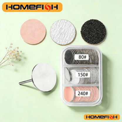 60pcs Replaceable Sanding Paper With Metal Disk Pink Pedicure Nail Bit Sandpaper Foot Care Tool Accessories