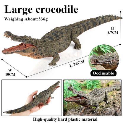 Oenux Wild Animals Action Figures Simulation Sarcosuchus Crocodiles Boar Croc Model PVC Collection Decorate Kids Educational Toy