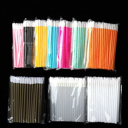 50 Pcs Disposable Lip Brush Makeup Tools Hollow Lip Wands Nylon Lip Gloss Stick Applicator Lipstick Wands Set Cosmetic Tools
