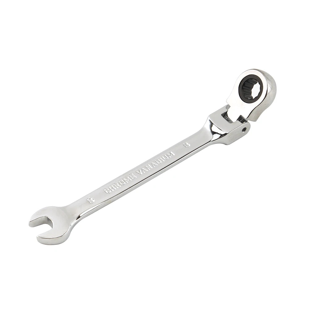 1-Piece Ratchet Wrench of Keys Spanner Hand Tool 72-Tooth Ratcheting Flexible Head Mirror Finish