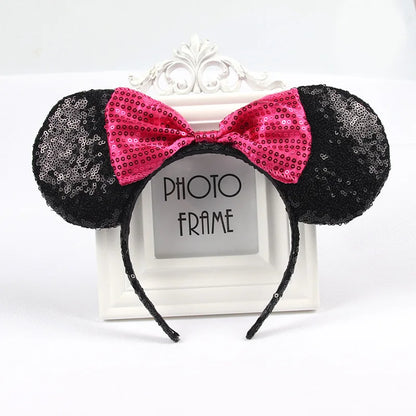 2023 New Cute Performance Party Headband Mickey Minnie Headband Mickey Mouse Bow DY Black Ear Headband Christmas HairAccessories