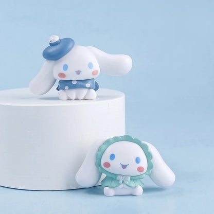 5Pcs-Set Sanrio Cinnamoroll Anime Figure Pochacco Kuromi Pom Pom Purin Hello Kitty Action Figure Toys Model Doll My Melody Gifts