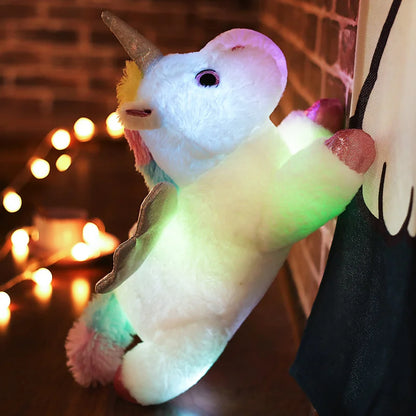 120CM Cute Glowing LED Light Unicorn Plush Toys Lovely Luminous Animal Unicorn Pillow Stuffed Dolls for Children Kids Gifts
