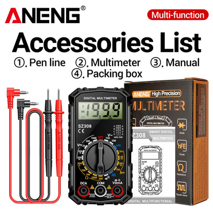 ANENG SZ308 Digital Multimeter   AC/DC Current Meter Voltage Resistance Meter Electrician LCD Screen Ohm Square Wave Test