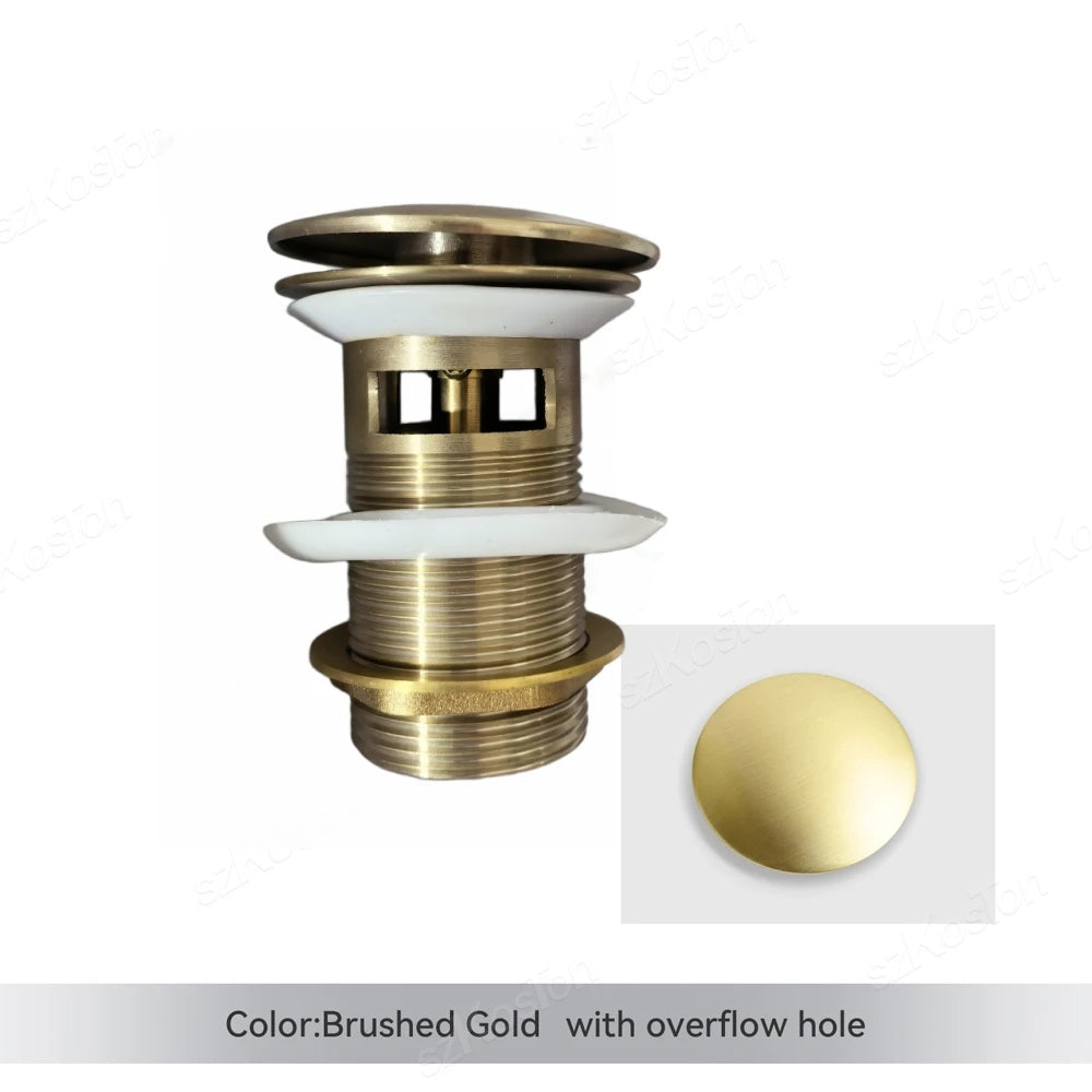 Bathroom Sink Stopper Washbasin Pop Up Drain Plug Cover Waste Pipe Drainer With Or Without Overflow For Bath Accessories