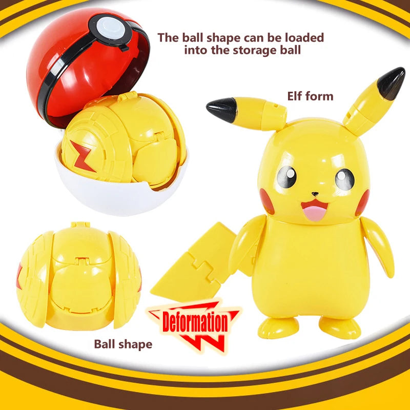 18 Styles Pokemon Anime Deformation Figures Pikachu Eevee Mewtwo Greninja Pokeball Figure Pet Action Model Toys Kids Gifts Toys