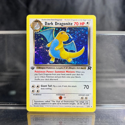 PKM Foil Cards Team Rocket Dark Blastoise Dragonite Charizard 1st Edition 1996 Single Cards Game Collection PTCG Proxy Cards