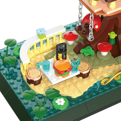 1130PCS Creative Sakura Tree House Building Blocks City Street View Architecture Model Micro Bricks Gift Toy for Kid Girl Adult
